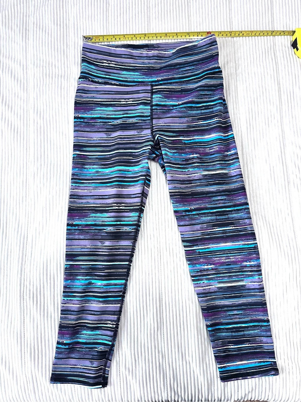 Threads 4 Thought Purple, Blue & Black Striped Leggings